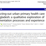 Contracting-out urban primary health care in Bangladesh: a qualitative exploration of implementation processes and experience