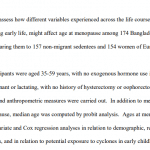 Life course effects on age at menopause among Bangladeshi sedentees and migrants to the UK