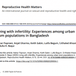 Living with Infertility: Experiences Among Urban Slum Populations in Bangladesh