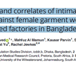 Magnitude and correlates of intimate partner violence against female garment workers from selected factories in Bangladesh
