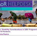 Disability Considerations in GBV Programming during the COVID-19 Pandemic