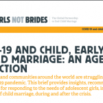 COVID-19 and Child, Early and Forced Marriage: An Agenda for Action