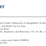 Knowledge on AIDS among Female Adolescents in Bangladesh: Evidence from the Bangladesh Demographic and Health Survey