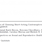 Service Delivery Correlates of Choosing Short-Acting Contraceptives at the Time of Uterine Evacuation in Bangladesh