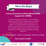 Save the Date! Webinar: Lessons learned from Online Mental Health Support for LGBTIQ